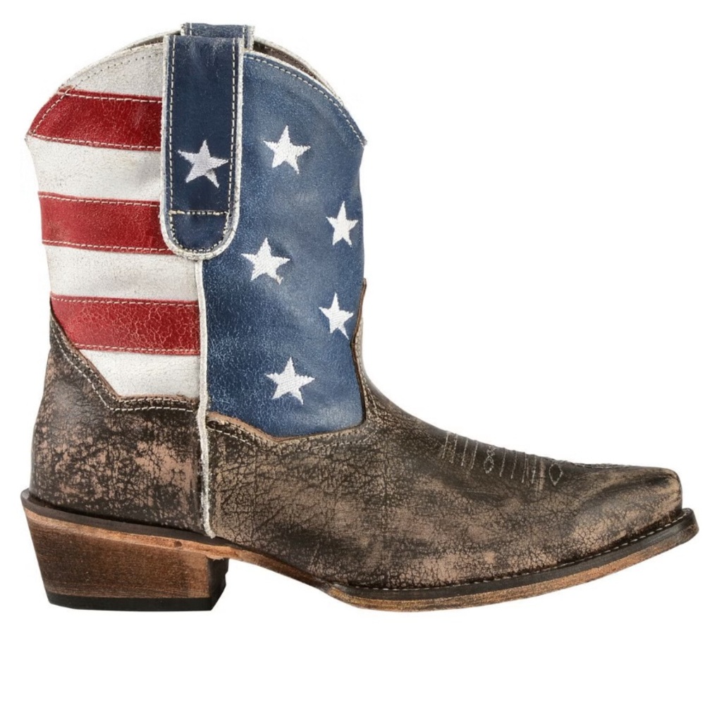 ROPER Women’s American Beauty Flag Ankle Boots size 8.5